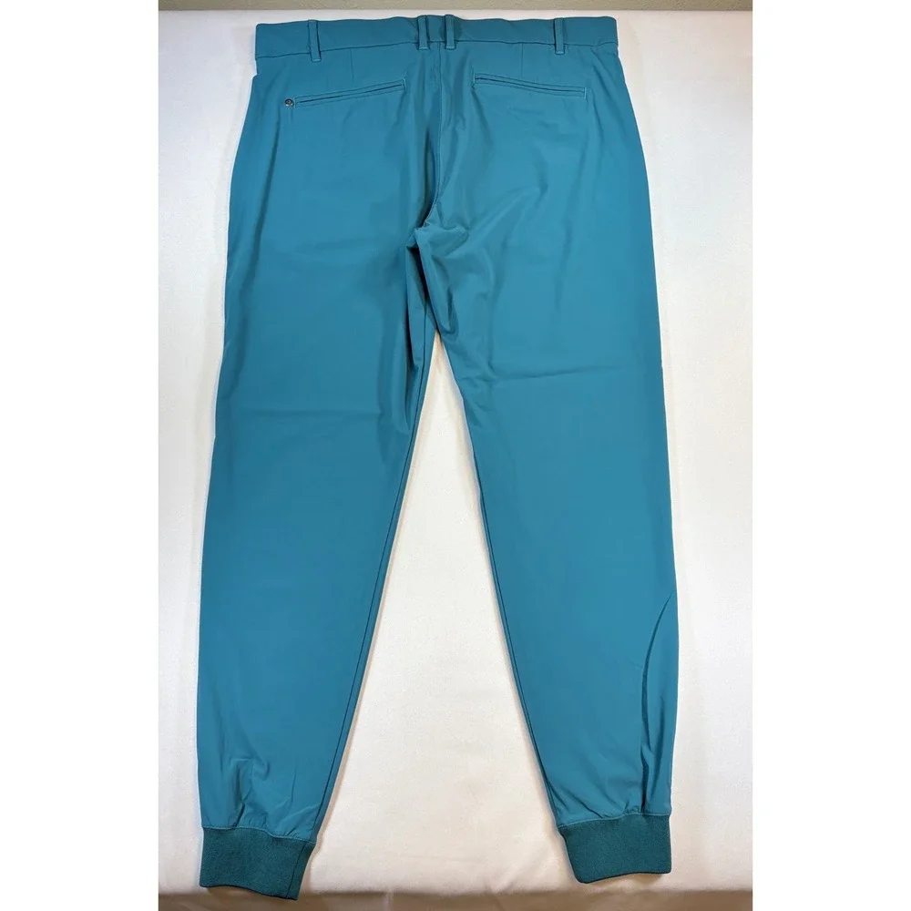 Greyson Montauk Joggers Mens 35 Teal Blue Golf Performance Stretch Tapered Pants